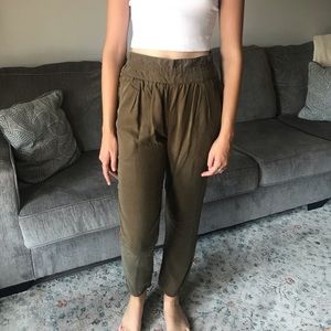 Aritzia Wilfred Olive Green Trouser Pants